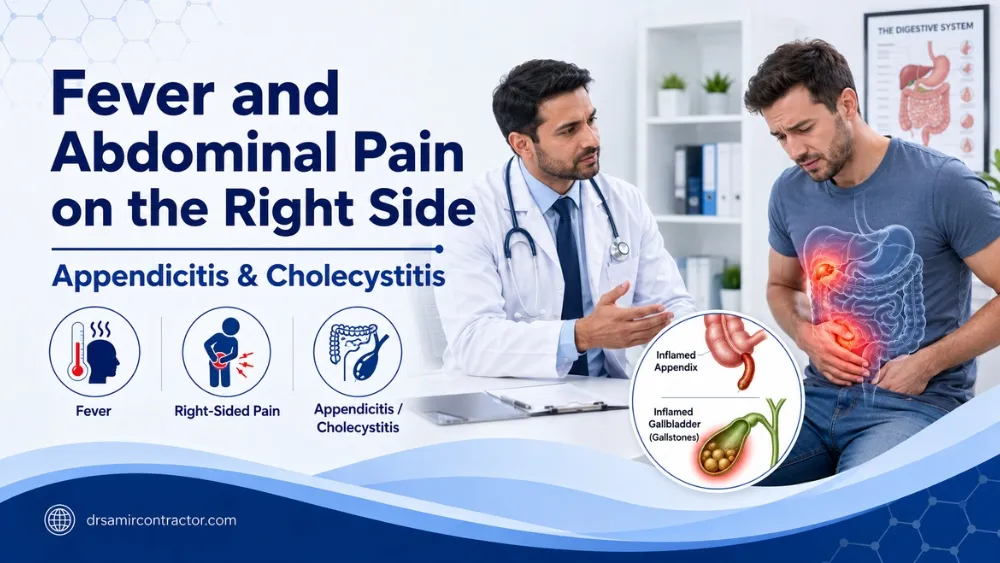 Fever and Abdominal Pain on the Right Side | Appendicitis & Cholecystitis