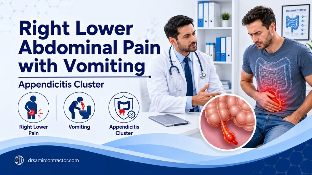 Right Lower Abdominal Pain with Vomiting | Appendicitis Cluster